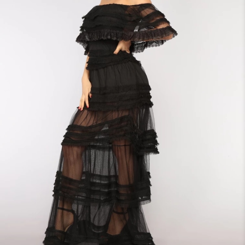 Black mesh dress